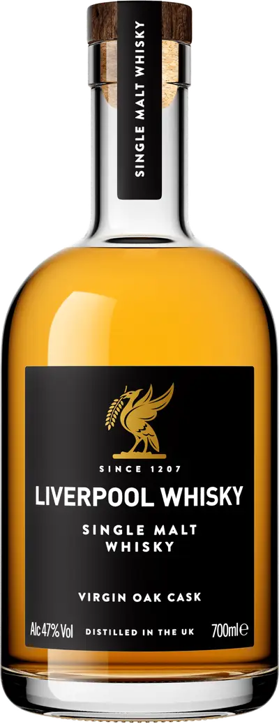 Liverpool Single Malt Whisky — Virgin Oak Cask, a Welsh single malt bottled at 47% ABV.
